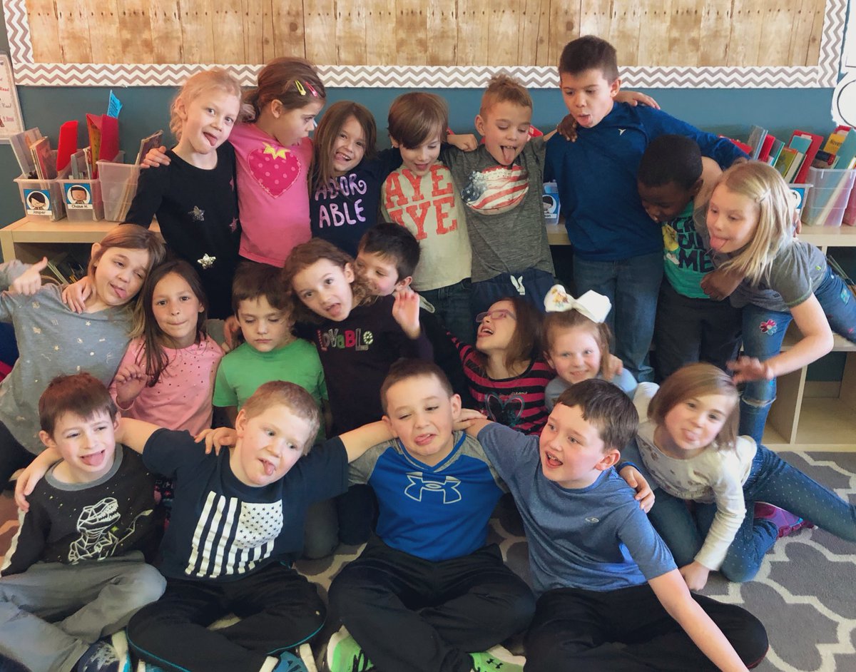 MrsBarvels's tweet photo. When the goofy picture turns out better than the nice one 🤦🏼‍♀️😂 My kiddos in #Room305 @TweetKCS make me laugh everyday! Unfortunately we had to say goodbye to one of our friends. She sent us a picture of her 1st day at her new school. We miss you so much! #KaleidoscopePRIDE https://t.co/Ev63zDXSpF