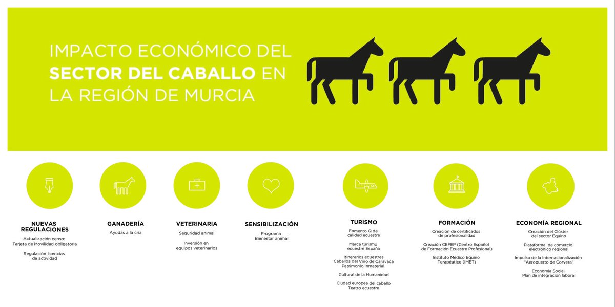 jacello's tweet photo. Presentado estudio del impacto económico del sector del #Caballo 🐎 en #RMurcia:
🐴Emplea a 3340 personas
🐴Genera 145M€
🐴12.000 caballos
🐴En 3 años crecerá un 15%.
Vamos a impulsar oportunidades de negocio y de desarrollo del sector. #Turismo #Emprendimiento #Empresa #Empleo https://t.co/PVbYne2keV