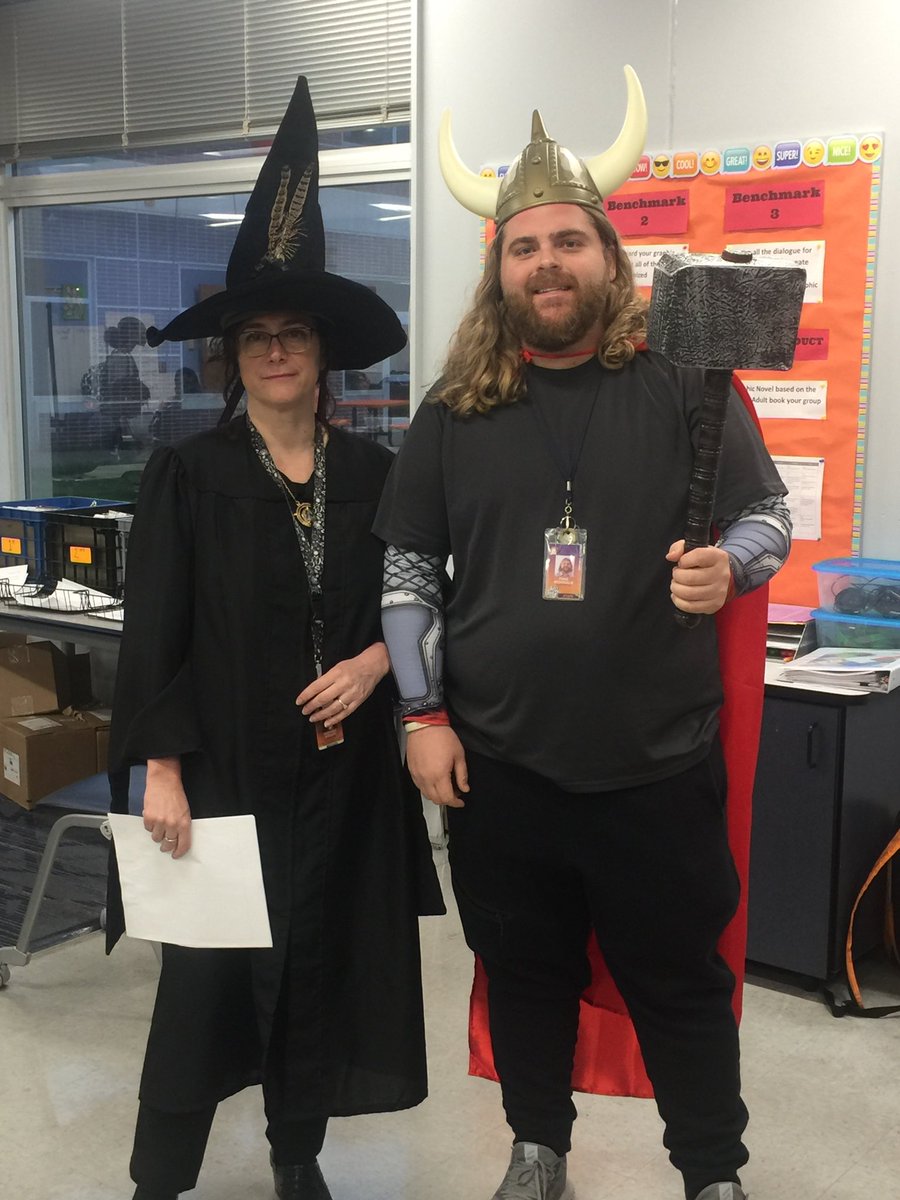 Mrs. Sitzler &amp; Coach Mac came ready for Carolina-Con as Professor Mcgonagall from Harry Potter &amp; the mightiest Avenger Thor!
