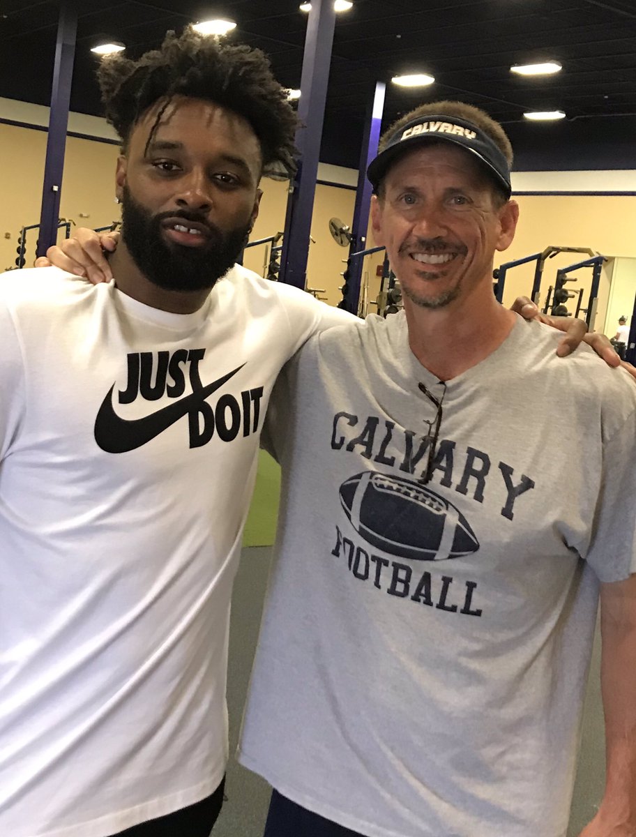 KirkHoza's tweet photo. Hanging with Jarvis Landry @God_Son80 at Calvary this week. Juice is a consummate pro, down to earth and loves Jesus. Look out for the Cleveland Browns @Browns. @Eastbay @Nike https://t.co/jawAIgyCjG