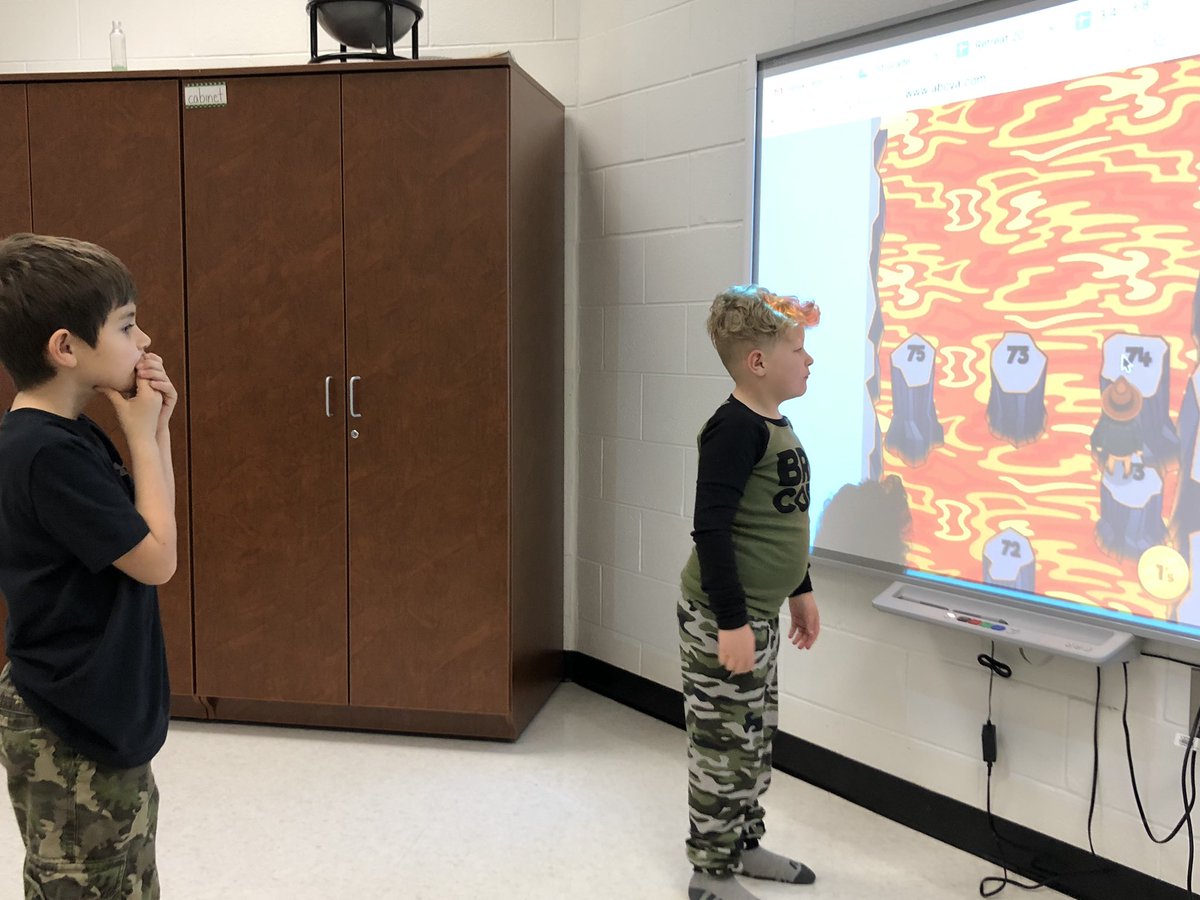 mrsemcquade's tweet photo. Math game Friday means free choice of math games on the smart board. These #RollingintoFirst Rangers have worked hard all week to earn this. I love seeing them so engaged and learning while still enjoying math class! #oneRCE #MathGameFriday https://t.co/2o9TaZdVDe
