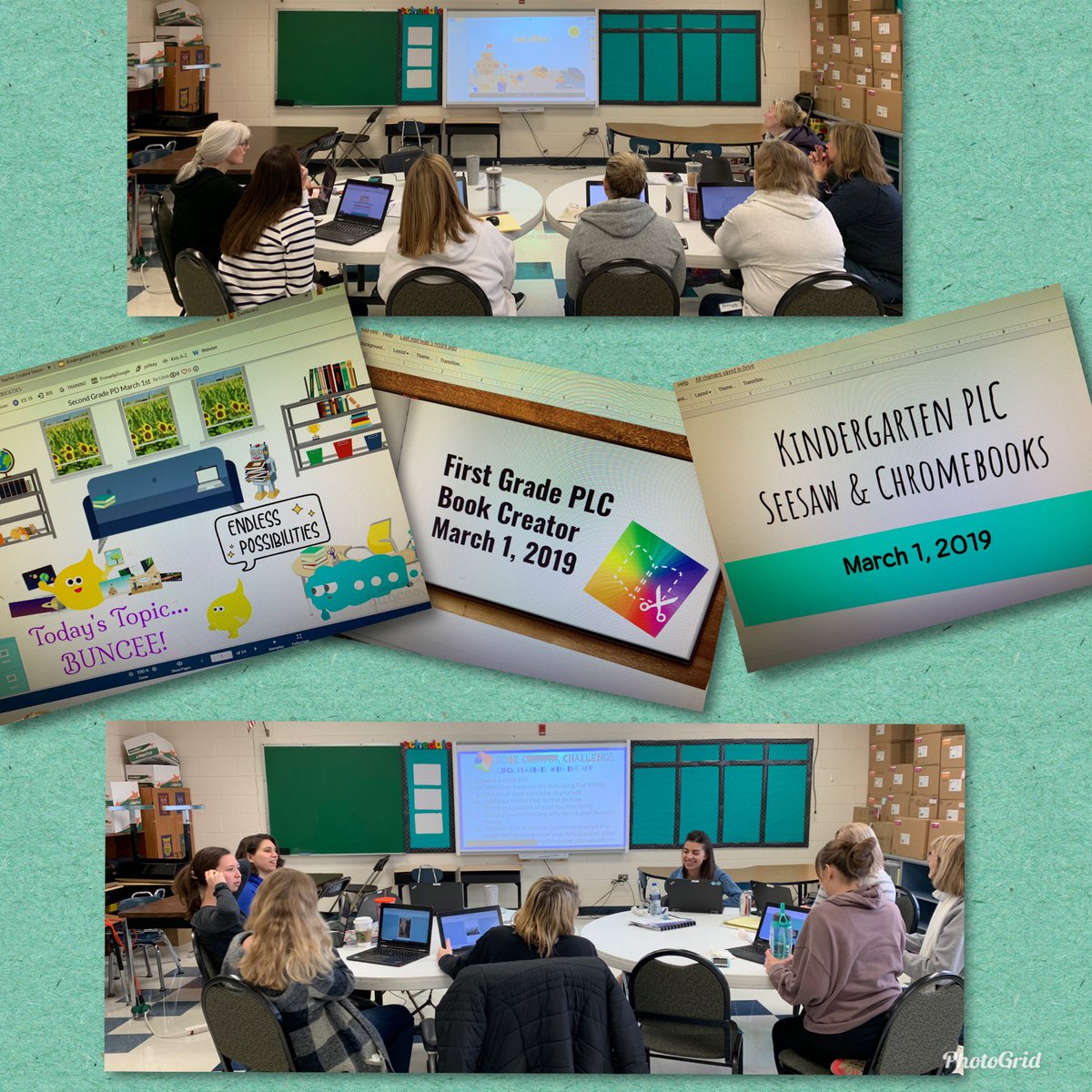 PLC time is great when we can learn together w creative tools to help our Ss stay engaged, excited & creators vs consumers! #interactivetools #d60learns some of our favorite tools in K-2 @Seesaw @BookCreatorApp @Buncee