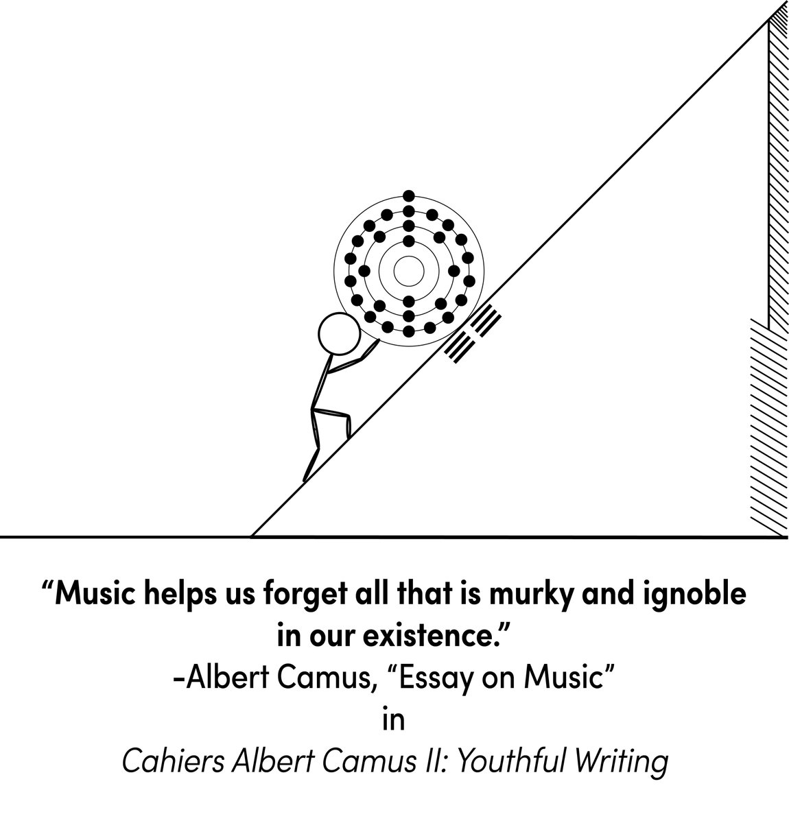 DailyAbsurdist's tweet photo. “Music helps us forget all that is murky and ignoble in our existence.”
-Albert Camus, “Essay on Music” in Cahiers Albert Camus II: Youthful Writing #DailyAbsurdist #AlbertCamus #Music #Ignoble #Camus https://t.co/azmsV0fKxx