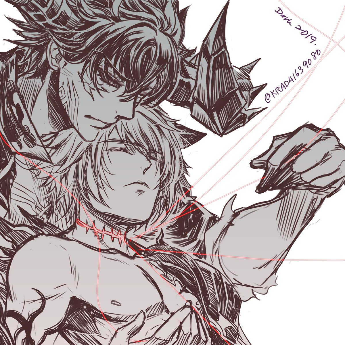 KRAD41639080's tweet photo. 『Paralysed』
I no longer feel things as I should, when you are gone.

My friends say, “Plz continue exploding our ovaries”,”....er,ok😂?!” 
#GranblueFantasy #wmtsb #whatmakestheskyblue #granblue #gbf #belial #lucilius #fasan #グランブルーファンタジー #グランブルー https://t.co/jdxCNumjbc