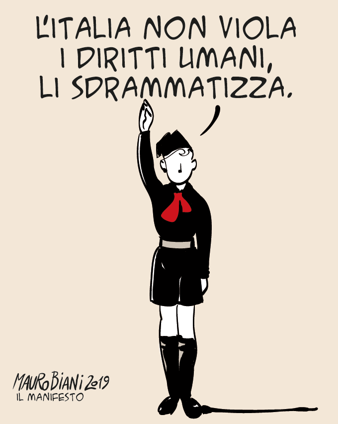 maurobiani's tweet photo. #ONU #dirittiumani Stavamo a scherzà. Per @ilmanifesto https://t.co/g1XUlfTmqG