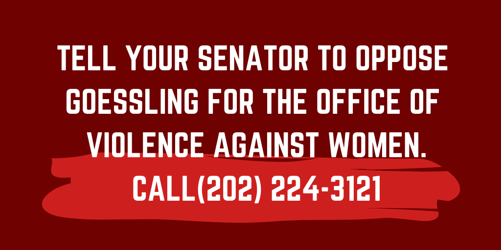FeministFDN's tweet photo. Nearly half of LGBTQ survivors have been turned away from DV shelters. How will LGBTQ survivors get the resources they need if the head of #OfficeOfViolenceAgainstWomen has fought against marriage equality? @SenJudiciary #QuestionsForGoessling #SaveVAWA https://t.co/KfRHAlLkRB