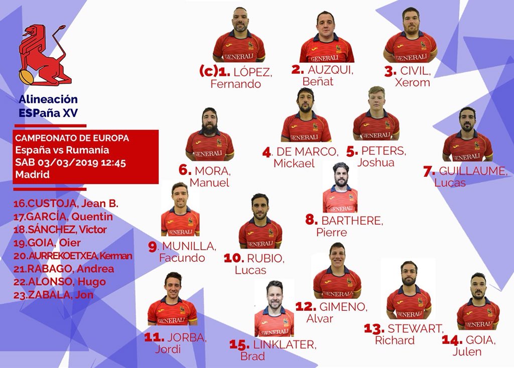 Club16ro's tweet photo. πͺπΈππ·π΄ Spania-Romania, duminica, 3 martie, ora locala 12:45
Hai Romania! Hai Stejarii!
#SPAvROU #REC2019 #rugbyromania #rugbyeurope #rugbygame #rugby https://t.co/ZhYMrK1qNe