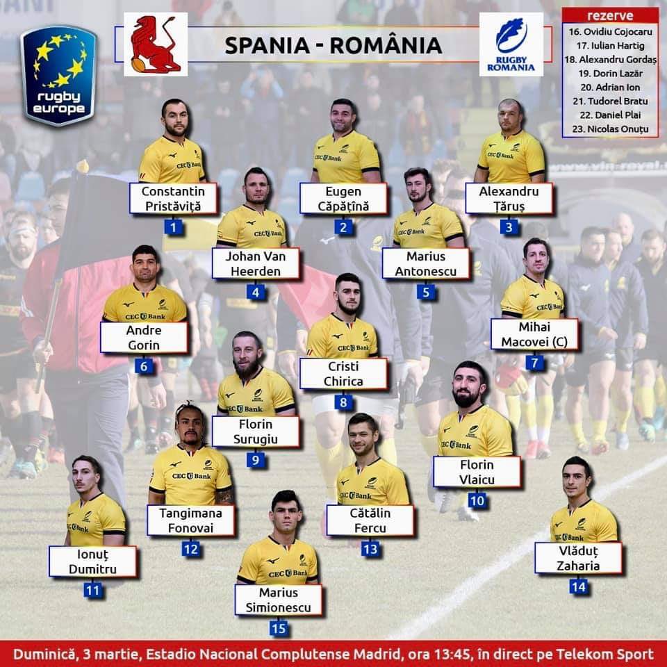 Club16ro's tweet photo. πͺπΈππ·π΄ Spania-Romania, duminica, 3 martie, ora locala 12:45
Hai Romania! Hai Stejarii!
#SPAvROU #REC2019 #rugbyromania #rugbyeurope #rugbygame #rugby https://t.co/ZhYMrK1qNe