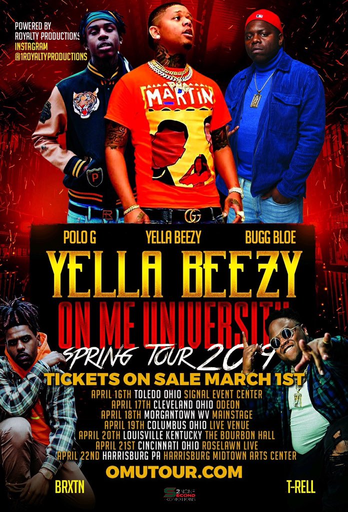 MainstageWV's tweet image. Just Announced!! ReTweet for a chance to win 4 tickets or get them NOW at MainstageWV.com  Yella Beezy with Polo G, Bugg Bloe, BRXTN and T-Rell