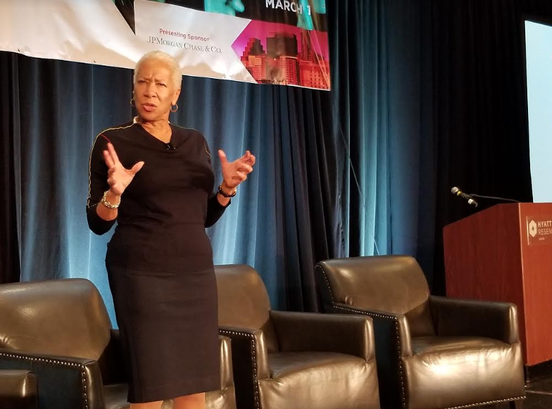 Hacanet's tweet photo. .@policylink's Angela Glover Blackwell speaking now at the @HousingWorksATX Summit: “Austin is making progress on race, but you have a long way to go.” #equitabletx @agb4equity https://t.co/zGNgrYhALj