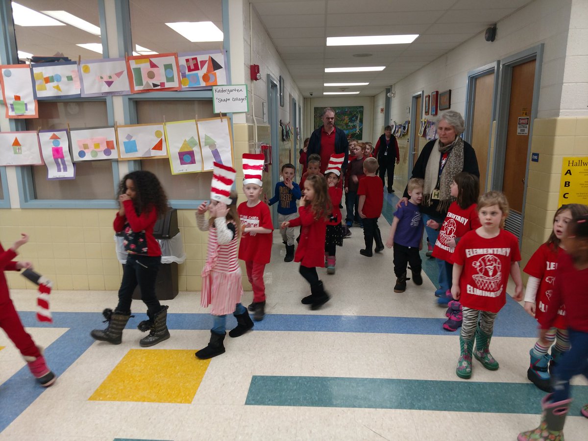 TburgSchools's tweet photo. What could be better than Dr. Suess' birthday AND a pep rally for tonight's Staff Slam? #redistherightcolor #elementaryrules #Tburgtraditions https://t.co/xj6c6OWFqr
