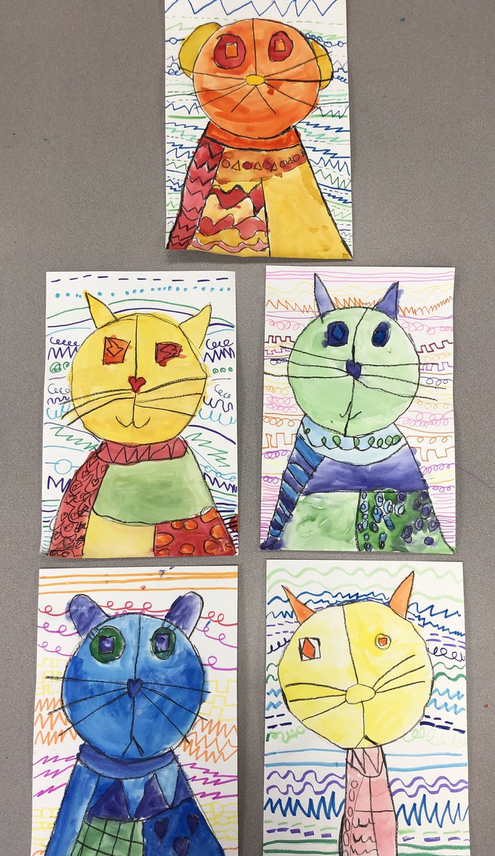 Art__Smart's tweet photo. Loving these Paul Klee inspired cats and dogs by kindergarten! https://t.co/BEPNaCuXYq