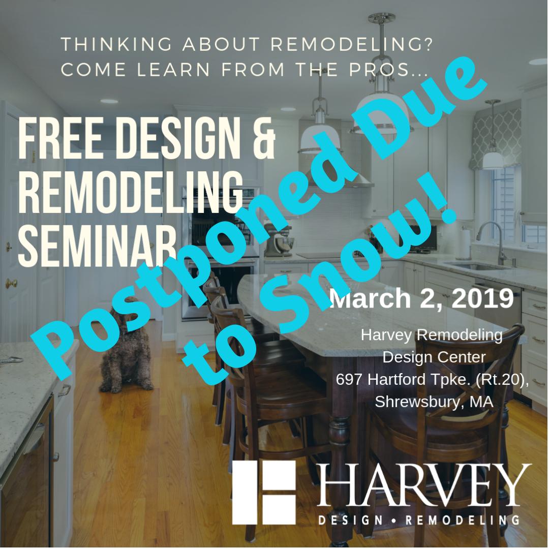 HarveyRemodel's tweet photo. We had a great response and were excited to see you all. Unfortunately, mother nature had other plans. After watching the weather, it seems prudent to reschedule our seminar. The new date will be Saturday, March 23rd from 10:30am-12pm. We hope to see you all on the 23rd! https://t.co/IGgDmQM1Ri