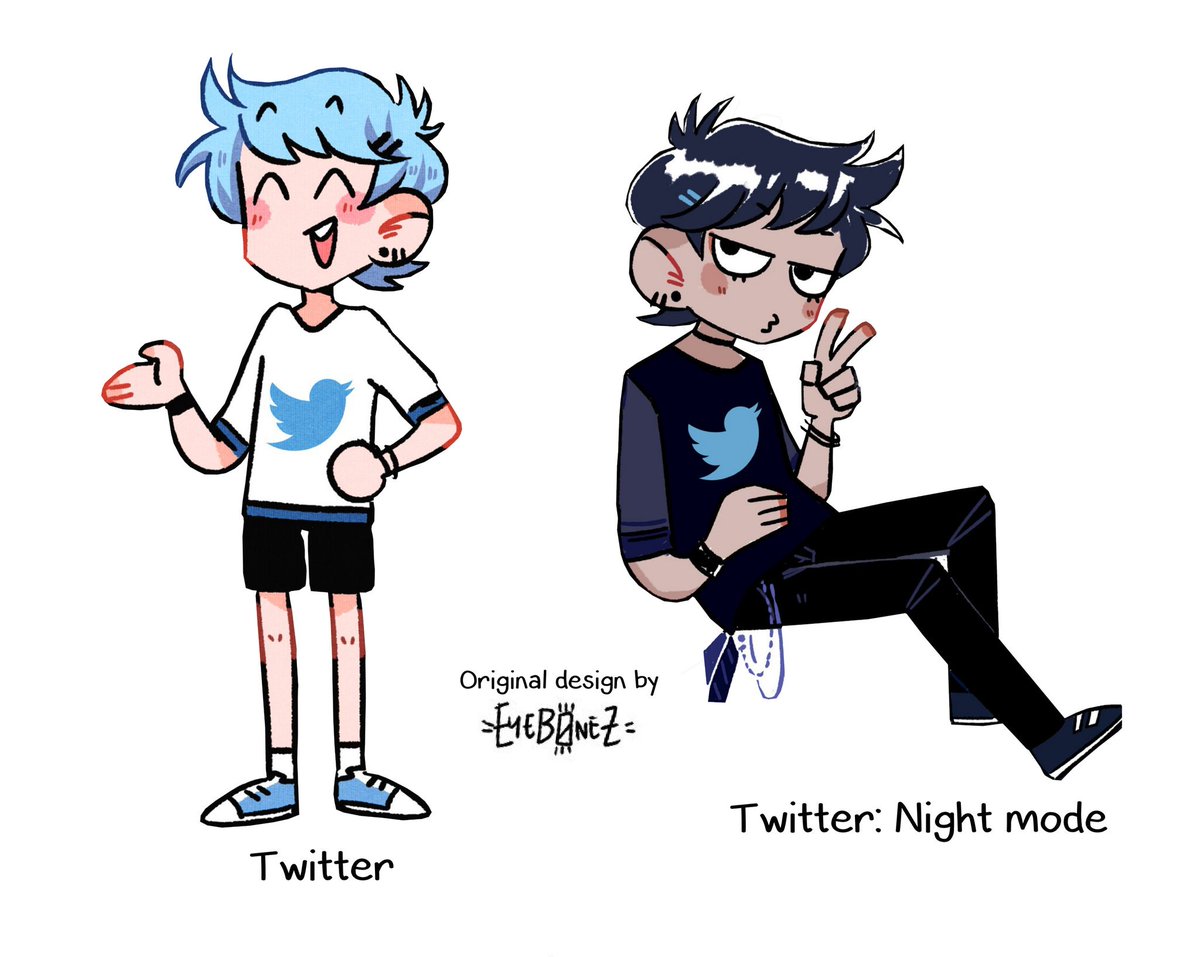 naiki_meh's tweet photo. #Redraw de unos de los diseños de @Eyeb0nez_
Twitter y Twitter en modo nocturno.💙
#draw #dibujo #twitter #wacom #twitternightmode #characterdesign #oc #originalcharacter #argentina #illustration #ilustracion #dibujanta https://t.co/aW2zVjzwDz