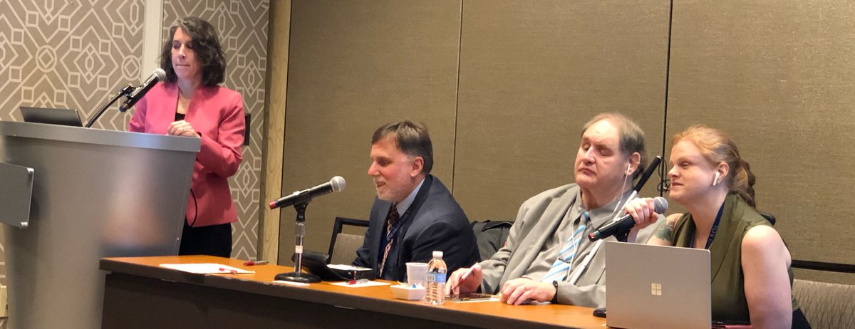 PeterFay79's tweet photo. Top notch panel introduced by Michele McDonnall Director @MSU_NRTC State of Science Conference—Paul Schroeder, Daniel Frye, Sassy Outwater-Wright—at #AFBLC19 : New and Emerging Technology to Improve Workplace Accessibility. @IBMAccess https://t.co/b2H4SzNzNW