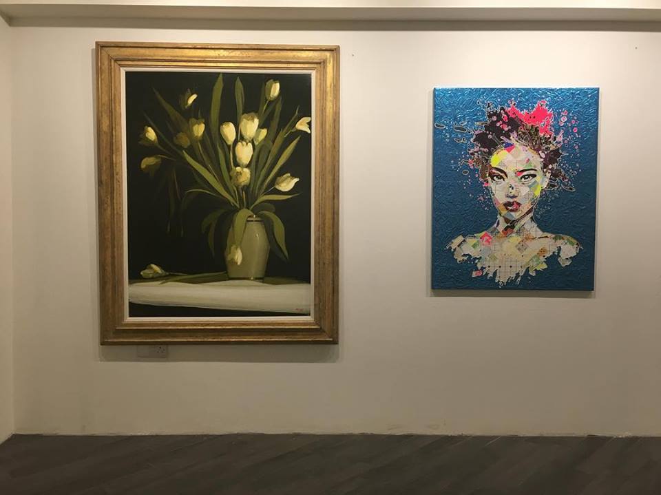 As a gallery we have a eclectic taste in art. Here is an example of contrasting styles. The pieces are by Martin Mooney and Alea Pinar Du Pre. I think they work well together.