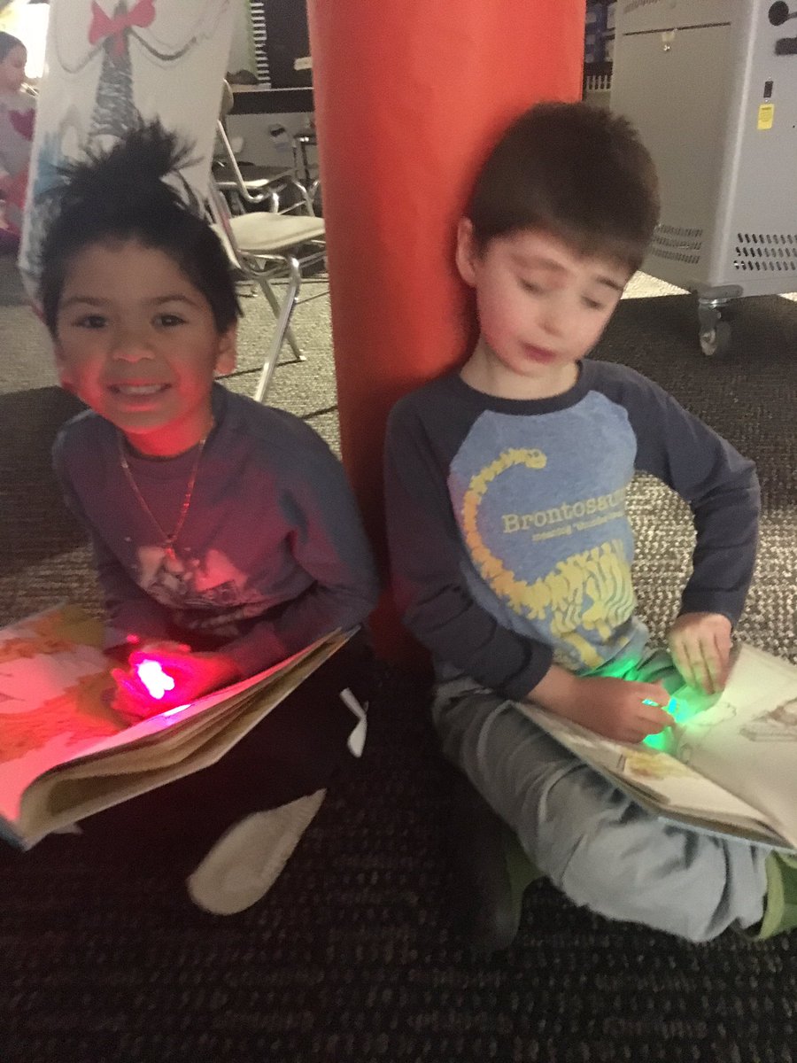 K2MrsG's tweet photo. Happy Read Across America Day from kindergarten! #flashlightfriday #crazyhairday @FogleCheri @SASD_Vernfield https://t.co/QFTFyfFTOt