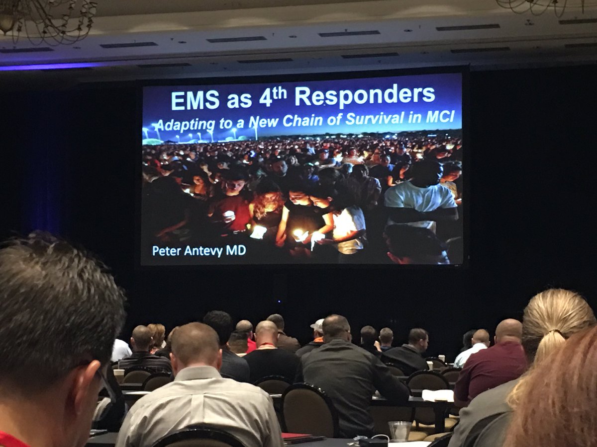 EMSOfficer's tweet photo. Thank you @HandtevyMD for such a moving & informative presentation
"EMS as 4th Responders Adapting to a New Chain of Survival in MCI" during the @EaglesGather conference. We will never forget! #GatheringEagles #EMSScience #EMS #EMSSupervisor #StoptheBleed https://t.co/BlhCGMPdAX