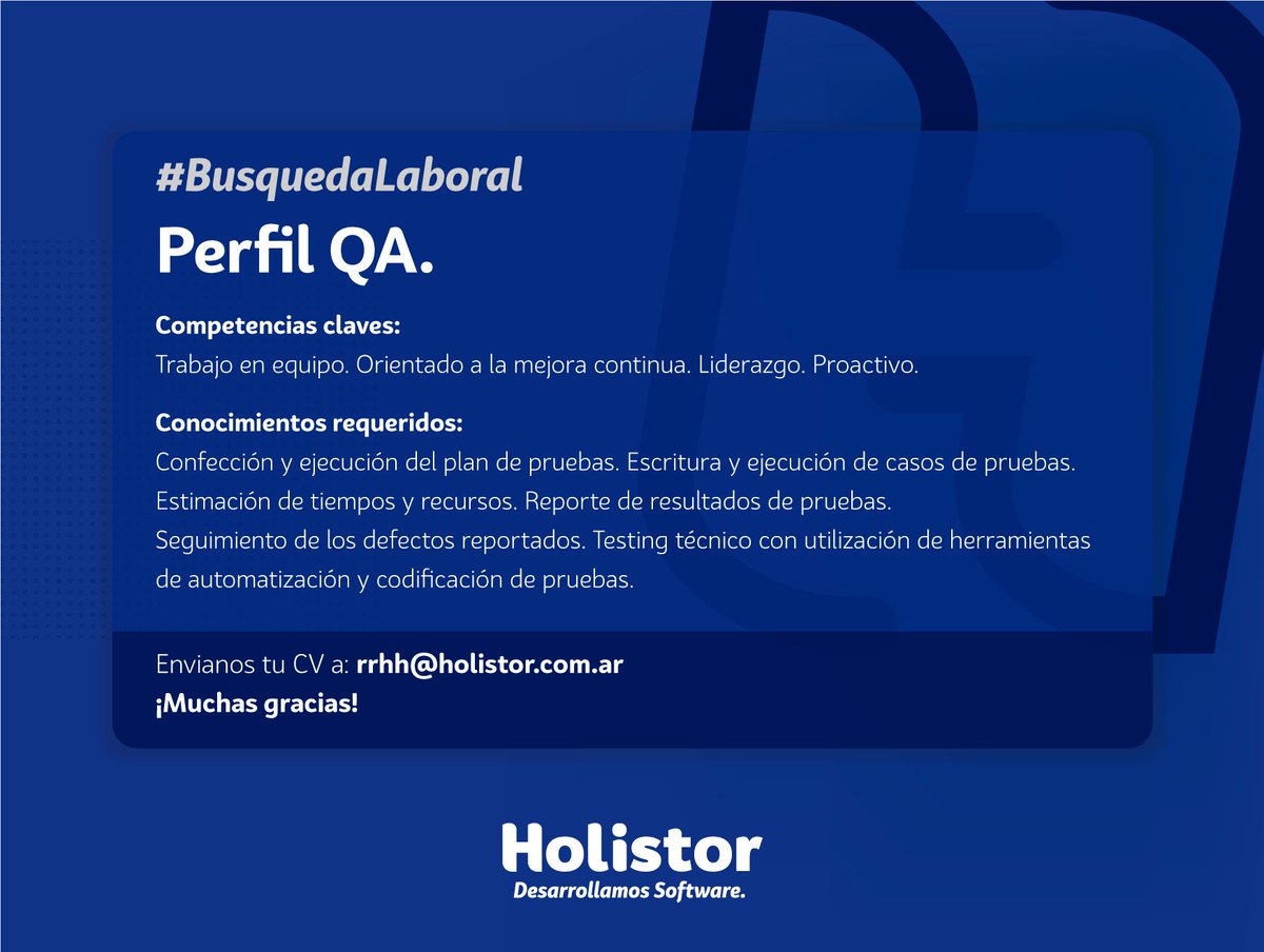 Holistor's tweet photo. Nueva oportunidad en #Holistor https://t.co/8Mu9Epfmqi