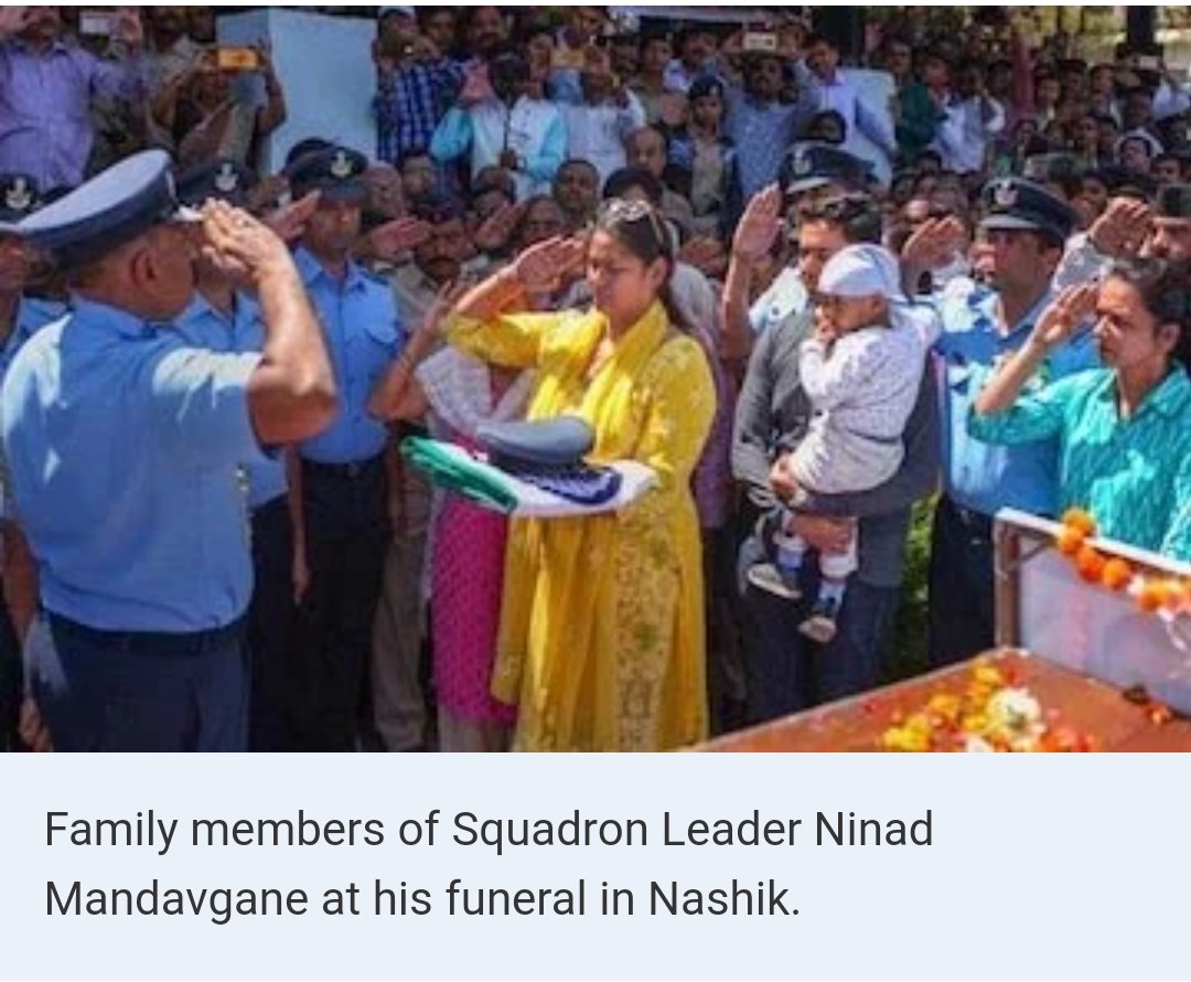 srijanpalsingh's tweet photo. While #India celebrates #WelcomeHomeAbhinandan .. we must also remember Ninad Mandavgane (33) who was cremated today on banks of Godavari. He and and six others died on Wednesday in an IAF chopper crash in J&amp;K #Budgam district on the same day #Abhinandan 's plane went down in PoK https://t.co/L2lJLtaVLF