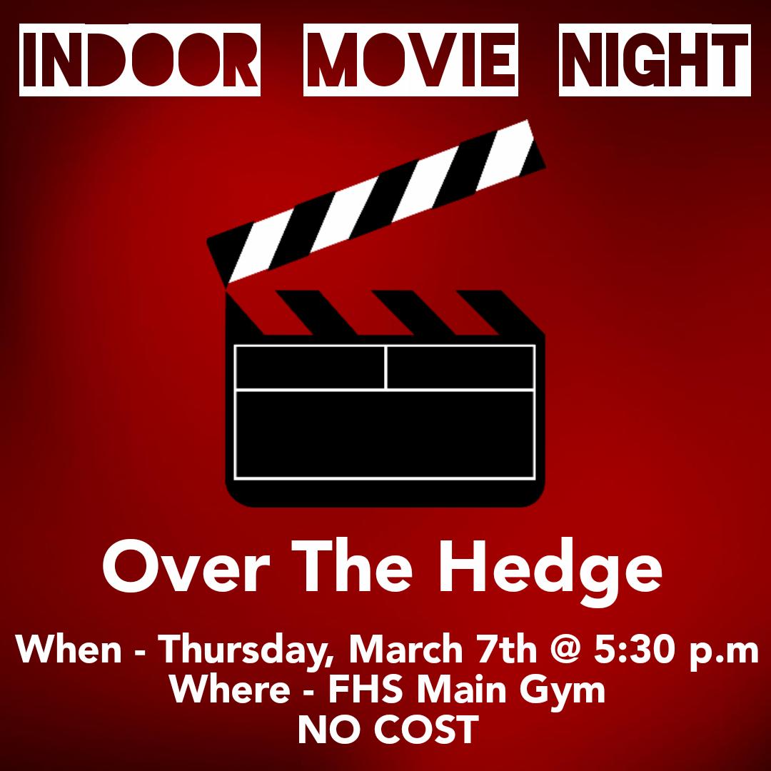 💚💛 FALCONS! Come join us for an indoor movie night on Thursday! We will be watching Over The Hedge.  There is no cost for admissions, but bring money for concessions! (there may or may not be pizza 🍕!!!) BRING YOUR ID!