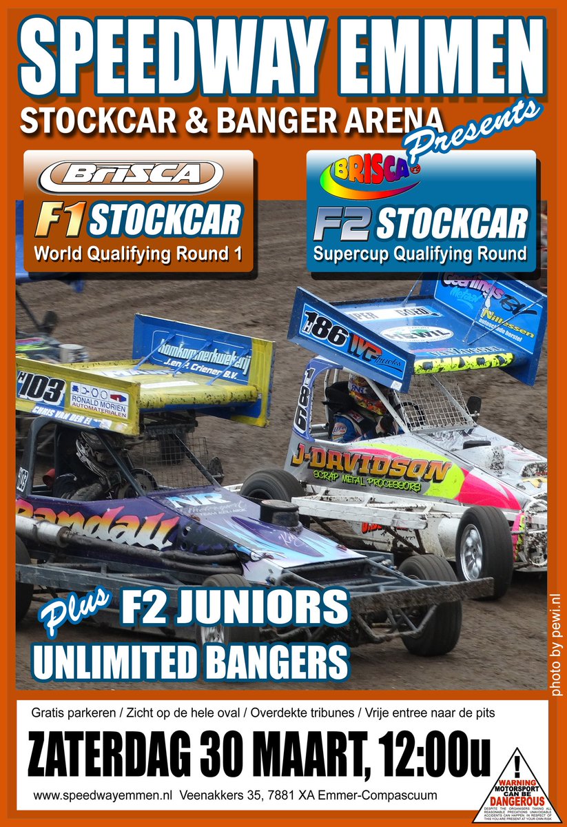 Eindelijk is het zover. De maand maart is aangebroken.
Time for racing.

De rijders kunnen zich vanaf heden inschrijven voor de season opener op 30 maart.

Inschrijven via speedwayemmen.nl

Speedway Emmen wenst nu alvast iedereen een geweldig en sportief seizoen.