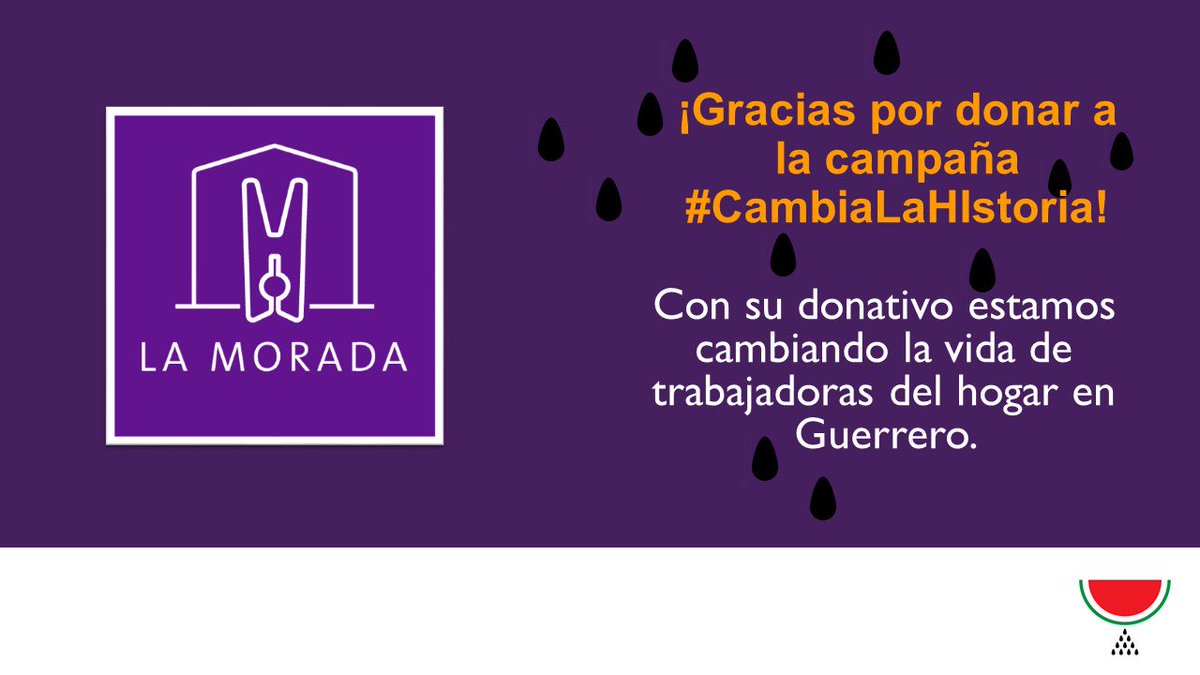 FondoSemillas's tweet photo. ¡Gracias a @LaMorada_e por sumarse al #Romatón y apoyar con su donativo a la campaña #CambiaLaHistoria! Juntas y juntos podemos mejorar las vidas de las #trabajadorasdelhogar. 
#ROMANosUNe https://t.co/ztwXrEDRUt