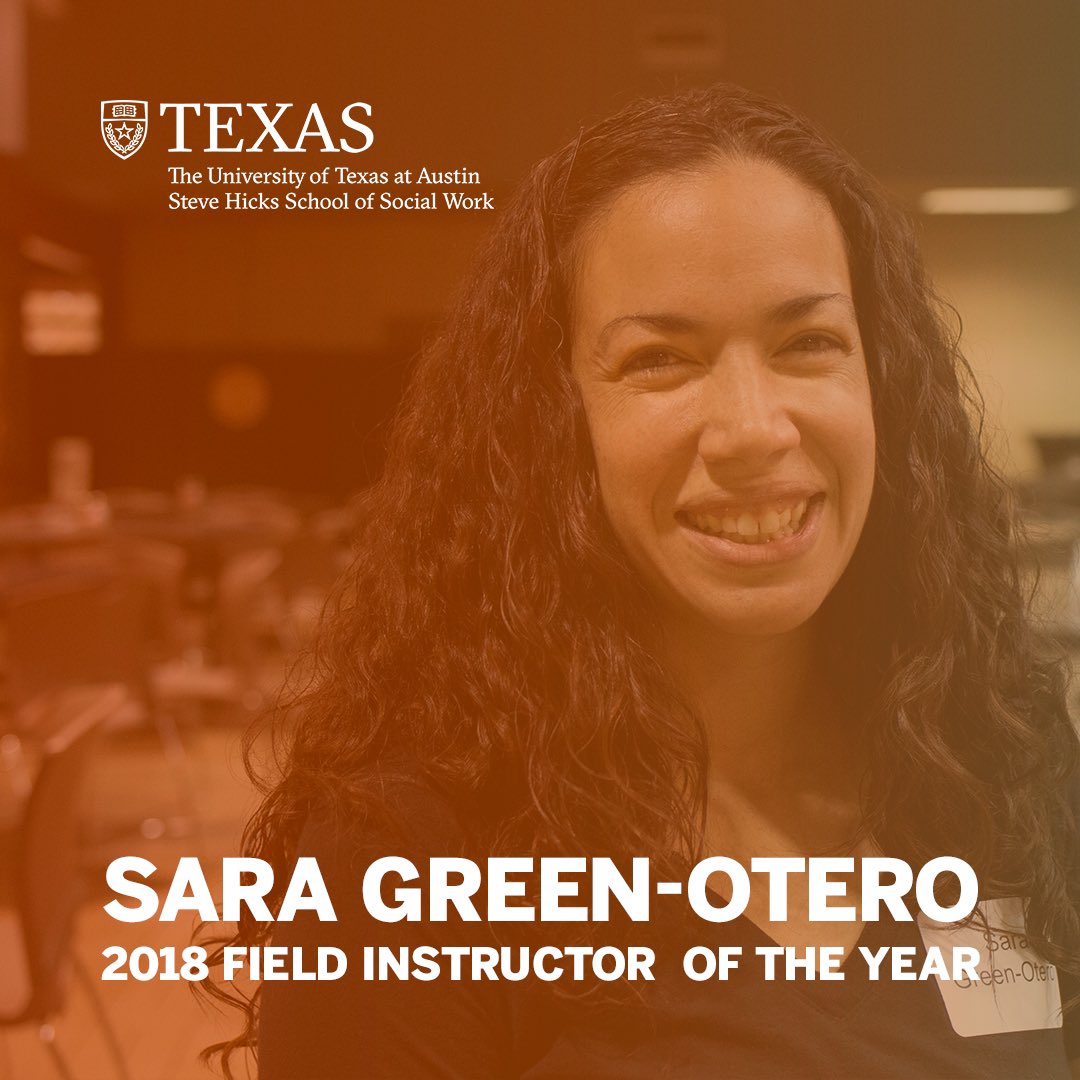 UT_SocialWork's tweet photo. Happy Social Work Month! @UTSocialWork is beginning the month by honoring Sara Green-Otero, recipient of the 2018 Field Instructor of the Year Award. Congratulations Sara! https://t.co/8Zy9Bw515Q #UTSocialWorkMonth ๐ค๐ฅณ https://t.co/554i4fNrbu