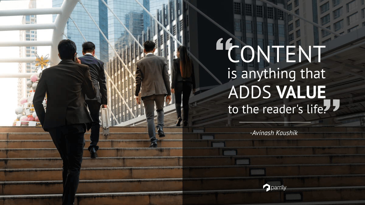 Parrily_com's tweet image. Adding value - the primary goal of content