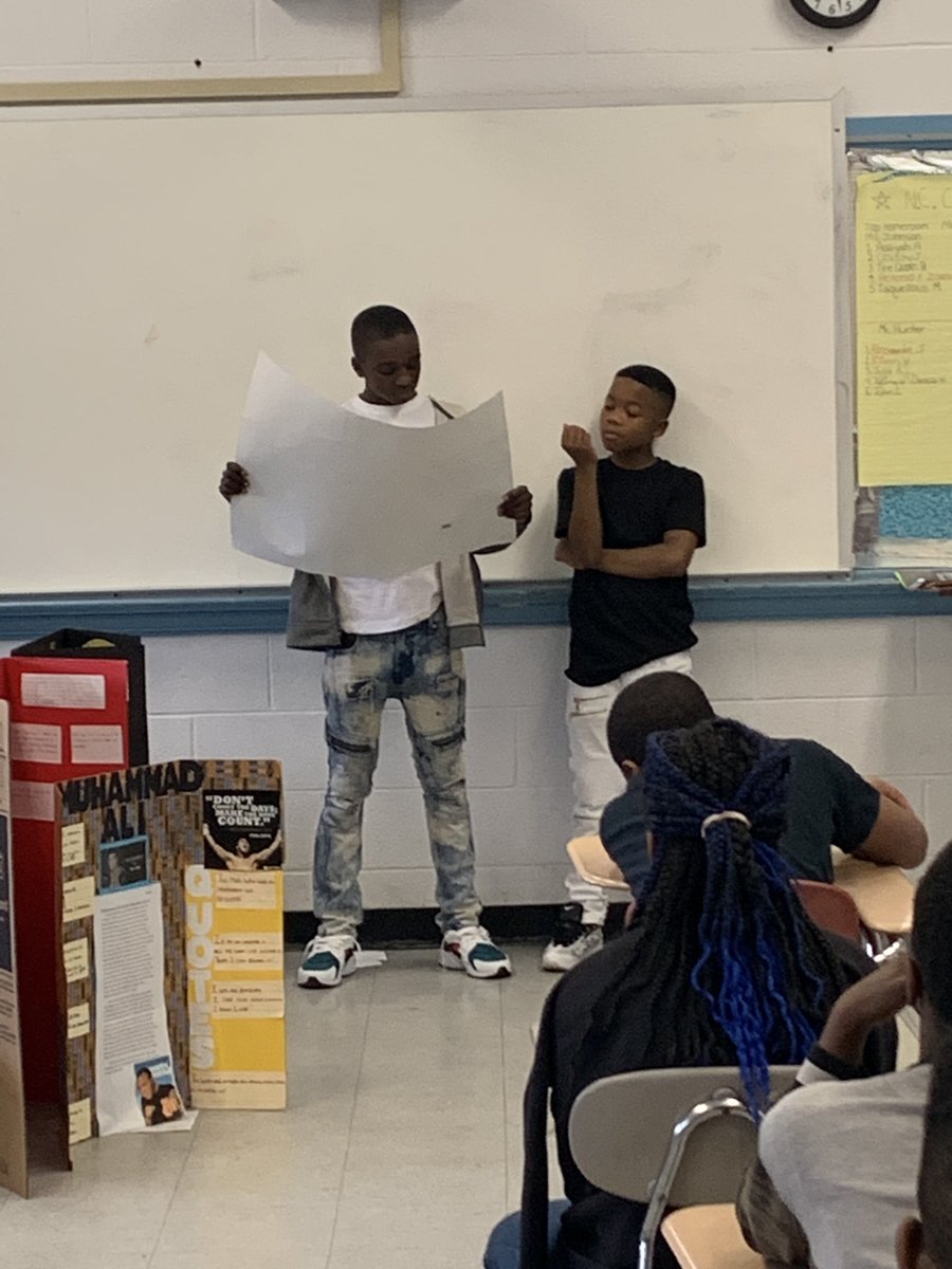 DillardMiddle's tweet image. Ms. Sandra Johnson’s students present their black history projects!