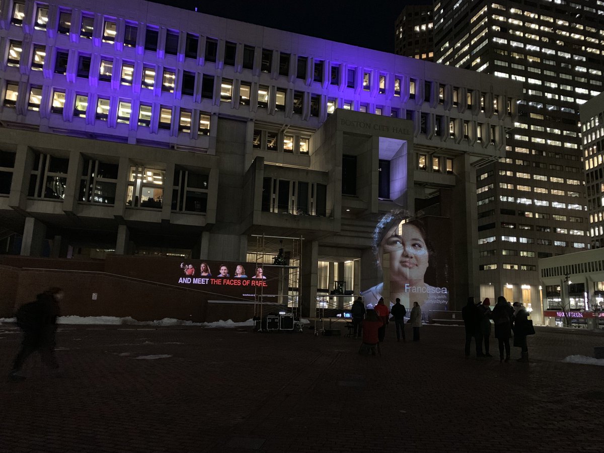 RareInCommon's tweet photo. Did you make it to Boston City Hall Plaza on Rare Disease Day? If you missed it, don’t worry. You can still meet these incredible people who face rare diseases every day. Read their stories on https://t.co/6ISP2zxEUJ. #FacesOfRare https://t.co/UTQbLYPnN0