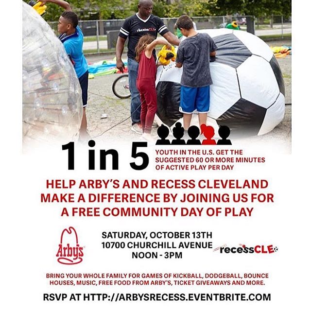 recesscle's tweet photo. Grab a jacket, the weather is not ideal but we are still coming out to play today! The rain will be clearing up and there will be Free Food! #recessforeverybody #events #cleveland #bouncehouse #games #familyfun #cle #joy #fall https://t.co/Fhr4hE776a https://t.co/NSoWQXVjPx