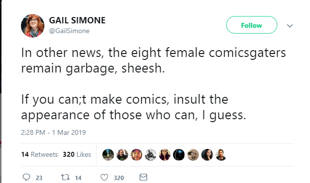 CaptainFrugal's tweet photo. Meanwhile in the real world CG is making comics that outsell hers easily and women are reading them! https://t.co/IThm18TFet