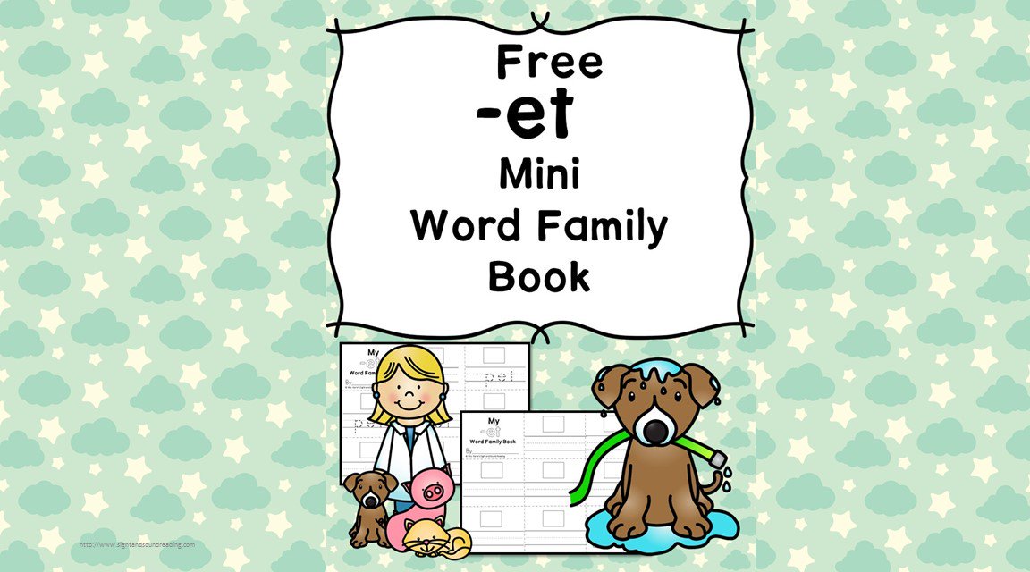 2 Free CVC ET Family Worksheets-Make a minibook! sightandsoundreading.com/et-cvc-word-fa…