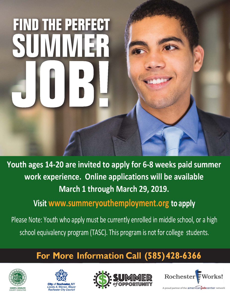 RCSDParents's tweet photo. The online application for Summer of Opportunity Program is now available. Youth ages 14-20 can apply. See pictures for more details. @RCSDSOTA @EastEpo @RCSDIAT @RCSDVanguard @RCSDWilsonComm @RCSDRIA @jmonroehs @RCSDSWW @necphs @EdisonTechRCSD https://t.co/qzxn7WCHRP