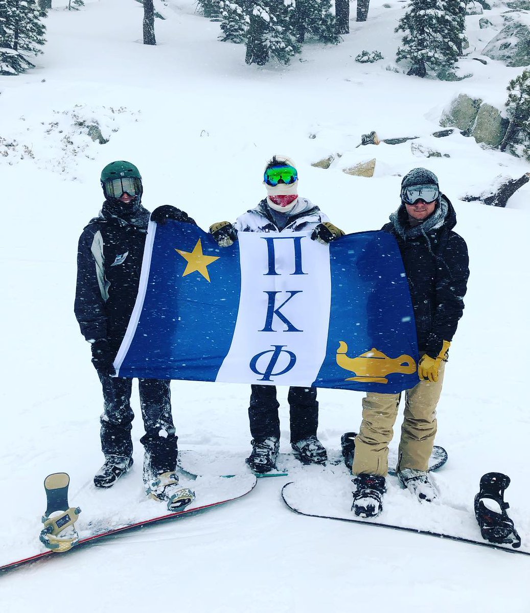 PiKappaPhi's tweet photo. It's #FlagFriday on the mountain! 🏔🚠⛷🏂 Here are several brothers all representing while skiing or snowboarding this winter. #PiKappaPhriday

❄️ Kappa Sigma (@PiKapp_UCCS)
❄️ Theta Omicron (@NevadaPiKapps)
❄️ Kappa Omicron (@UConnPiKapp)
❄️ Kappa Xi (@DePaulPiKapp) https://t.co/ehxk99EION