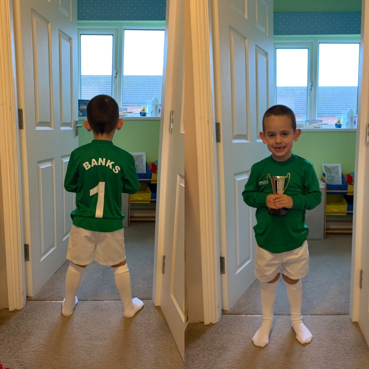 stokie4ever's tweet photo. British history day today at my lads school. He went as the legend Gordon Banks!!!! @JackButland_One @stokecity @petercrouch @Charlie26Adam #englandsnumberone #SCFClegend https://t.co/UAnyey4W6A