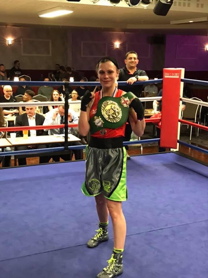 ElcocksBA's tweet image. Congratulations to Stevie Midge Pitt on becoming the first female under 51Kg Title belt holder. Beating a very experienced Jade Ashmore from Bradford Police. An absorbing contest.