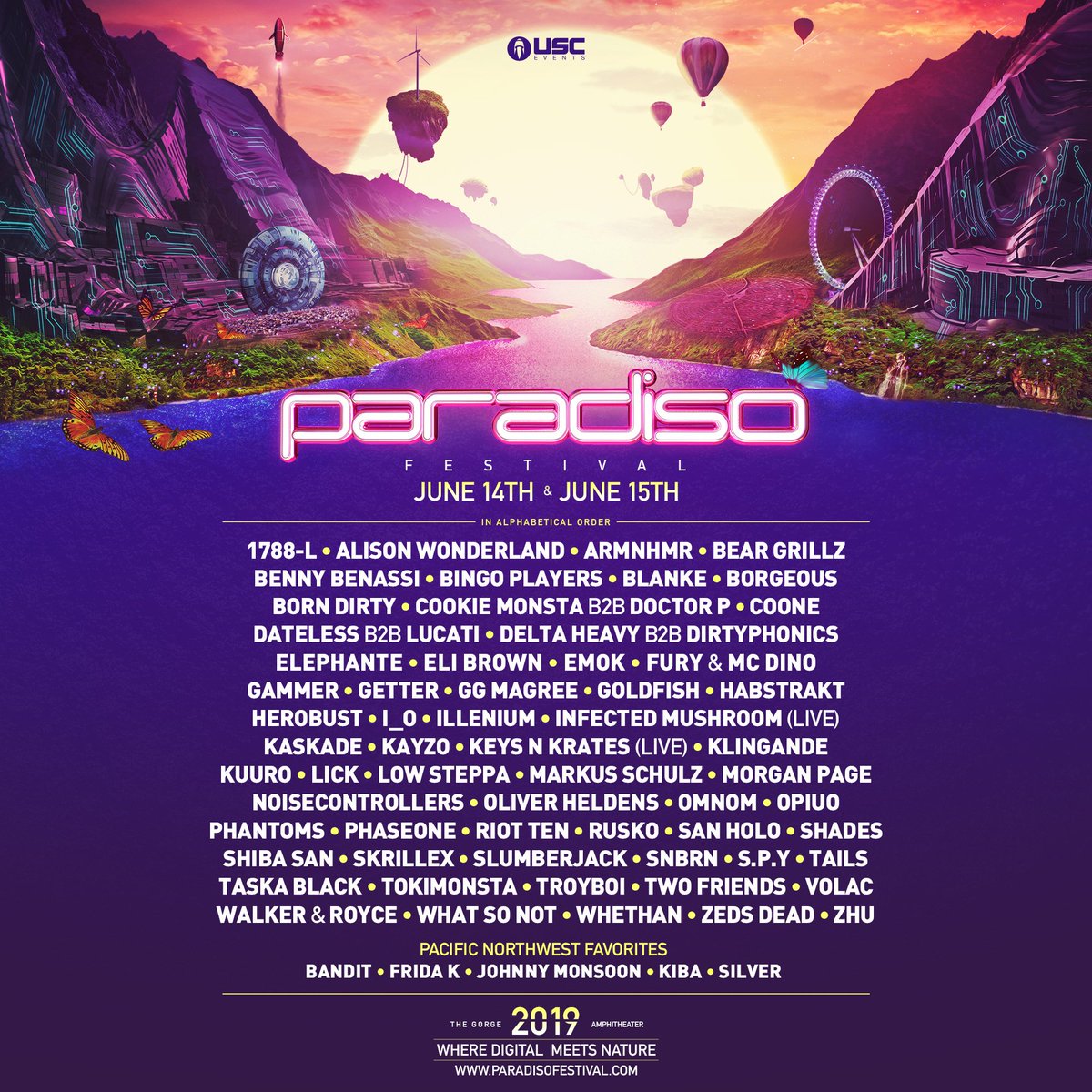 uscevents's tweet image. 🦋Announcing the full lineup for #ParadisoFestival! Journey home to #WhereDigitalMeetsNature with over 66 of the top electronic dance music artists in the world. RT if you are joining us in paradise this June!

🎡 → bit.ly/ParadisoFest20…