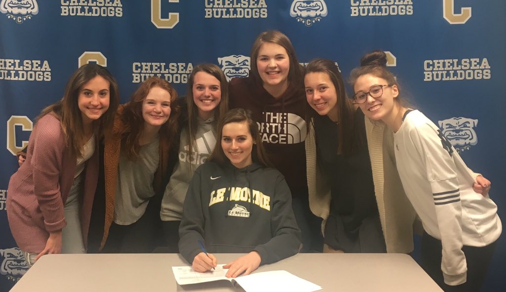 ChelseaVball's tweet photo. We are so proud of you, Madeleine! Congratulations on signing your letter of intent at Le Moyne Univeristy. We know you have great things in store for you and can’t wait to cheer for you along the way. 🏐💙@ChelseaBulldogs #spreadthelove #onevoice https://t.co/OgsTv3RlJR
