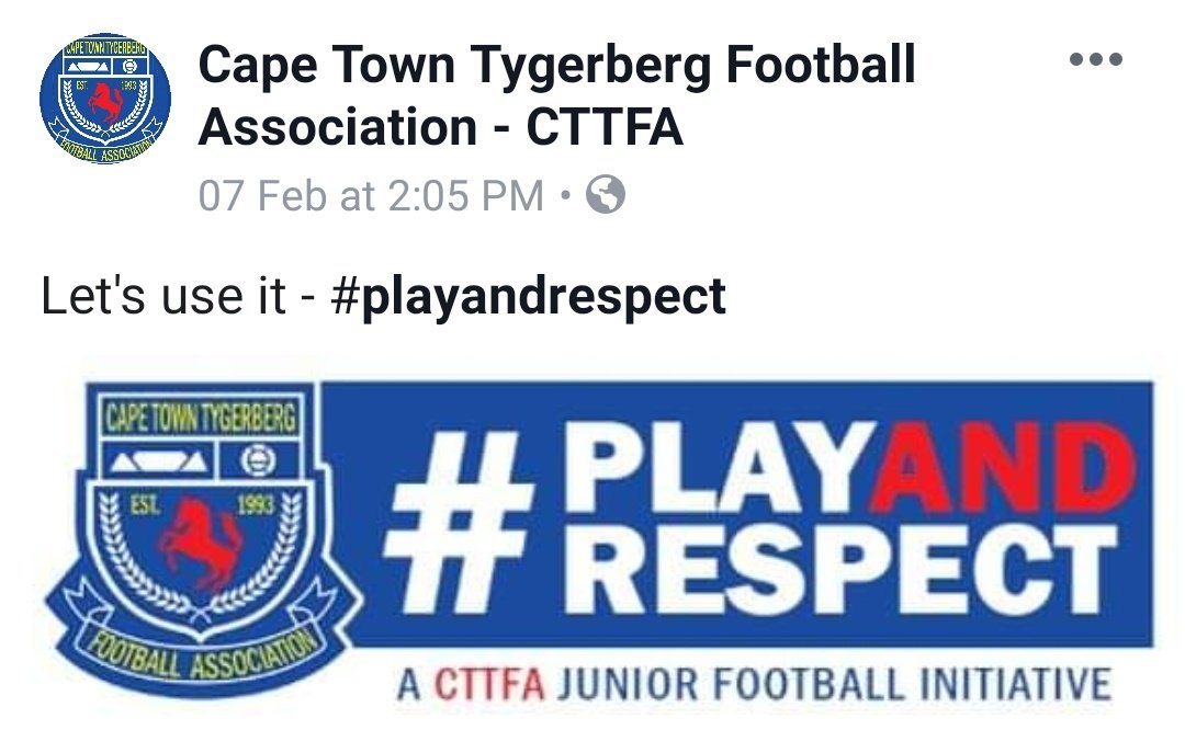 asherjustin's tweet photo. This evening I had the honor of launching the #CTTFA #playandrespect campaign among three clubs whose rivalry is immense but may often turn into negative vibes on the sidelines - Table View, Sunningdale and new boys on the block, Parklands FC.
Brilliant initiative by the clubs! https://t.co/Xy57cXyUeN