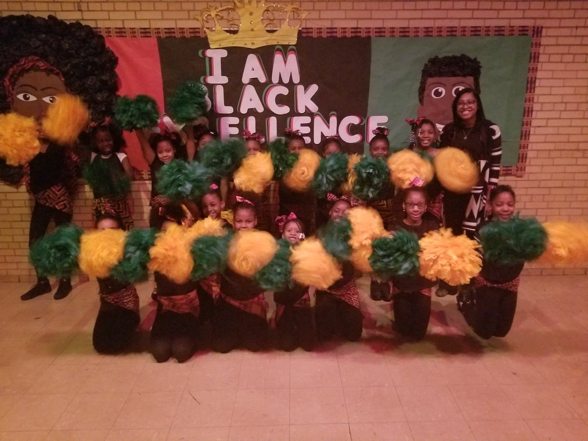 Network13T's tweet photo. Celebrating Black History Month the "Challengers" way!! Thank you Principal Hines and Carver Elementary for showing us your Black Excellence!!! #Network13Schools #BlackHistoryMonth #GreenAndYellow https://t.co/PCC9OQaZvb
