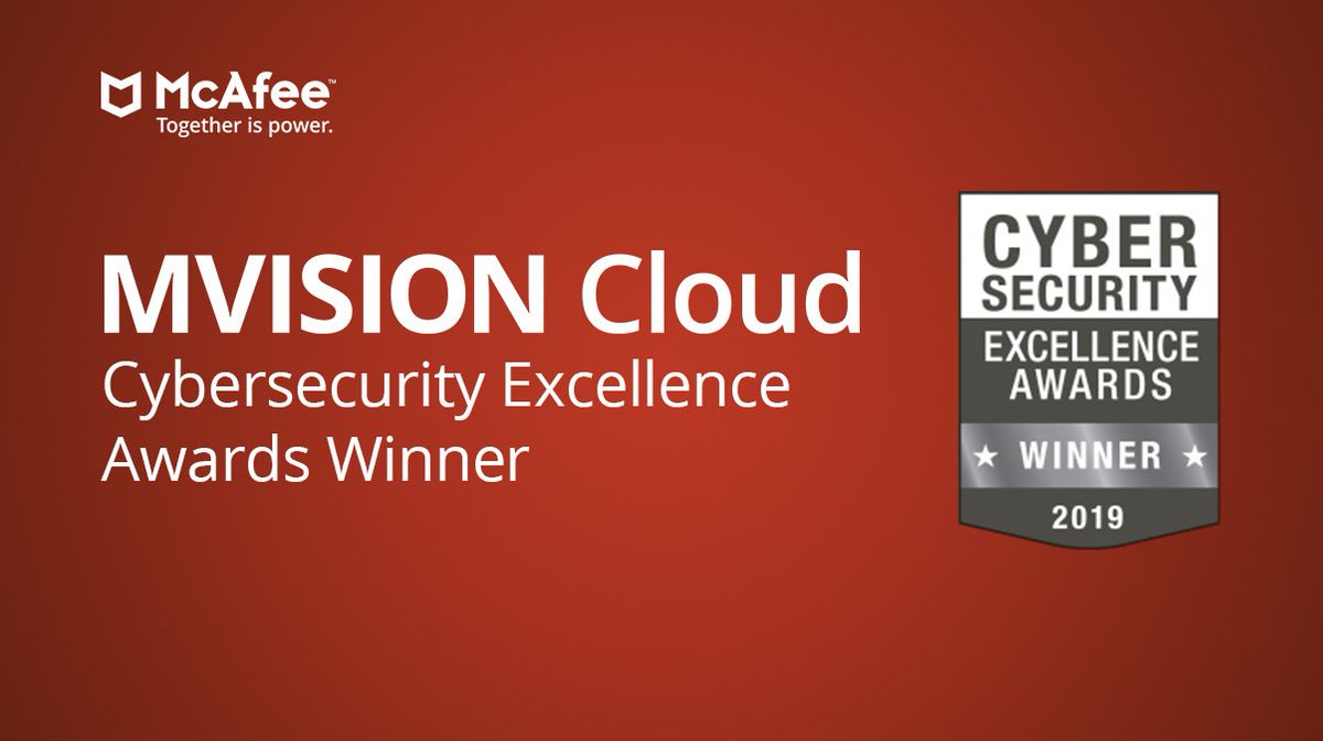 I am proud to say we won the Cloud Security category for McAfee MVISION Cloud. Congratulations everyone! #CybersecurityExcellenceAwards2019 | ow.ly/of4S30nTm22