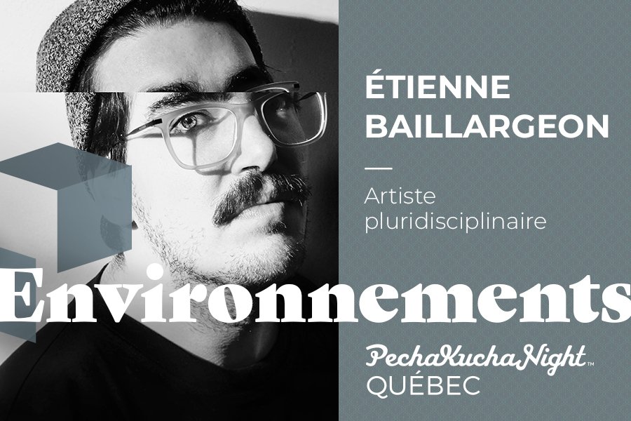 PechaKuchaQC's tweet image. Que serait un PechaKucha Québec sans #performance. L&apos;artiste pluridisciplinaire @etiennebaillarg encensera la scène du #PKQC le 05.03 grâce à 1 spectacle sonore (d)étonnant. Un rendez-vous gratuit dès 17h30 à ne pas manquer. bit.ly/PK-Environ. Avec @manifdart