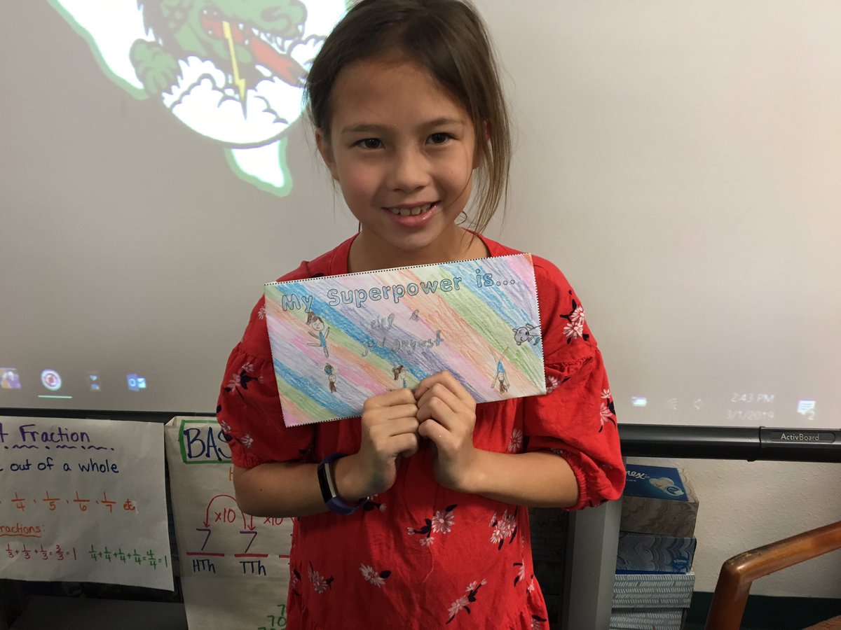 LorrieArst's tweet photo. We all have superpowers! What’s your superpower? @MrsAndrewsOUES @oldunionES #CEFSuperKid #CEFSuperKidChallenge #HowToBeASuperKid https://t.co/u7yV7oPM8u