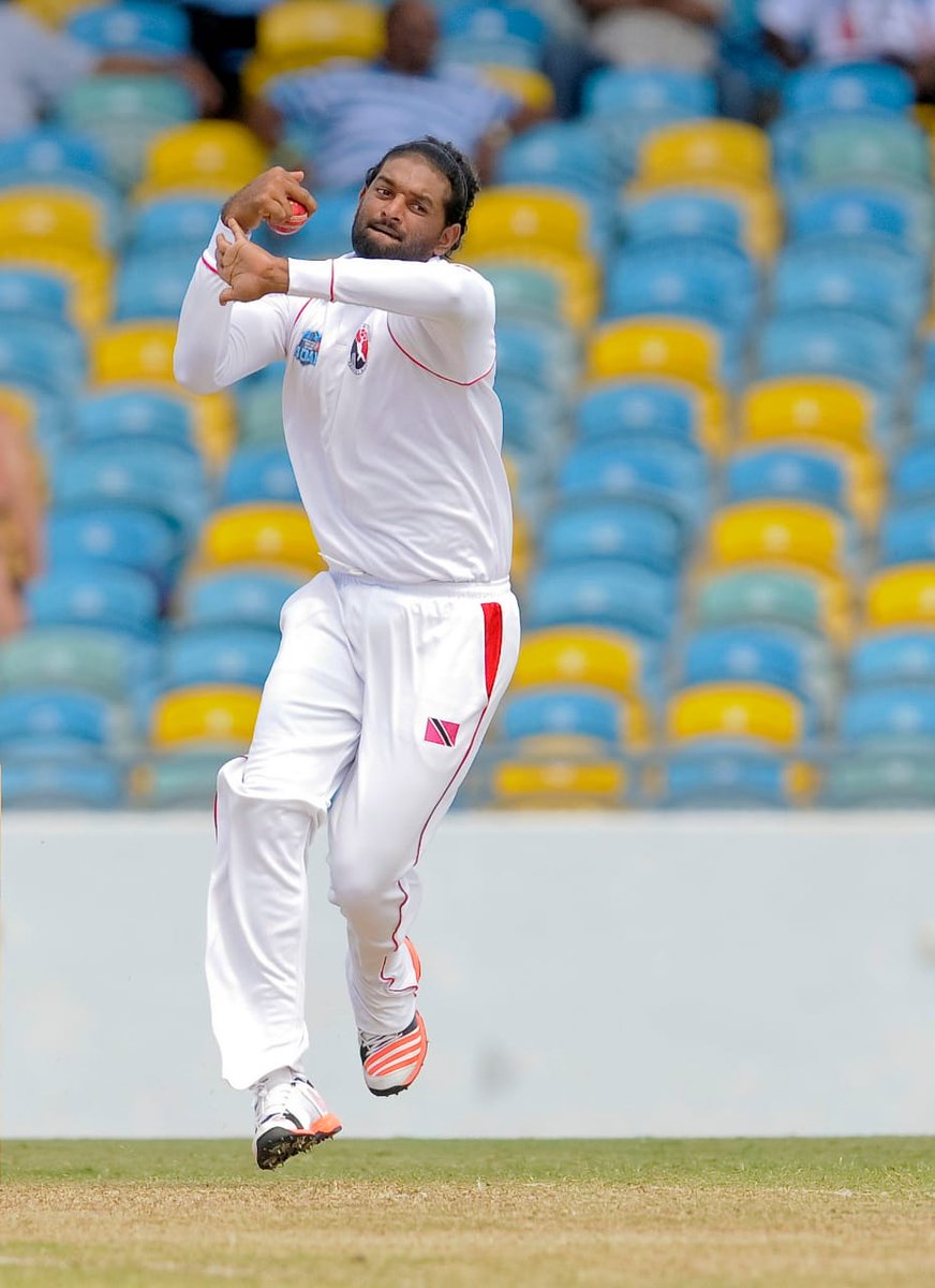 wiplayers's tweet photo. #TTVWIN STUMPS! DAY 2. Trinidad and Tobago Red Force 307 & 4/0 (2). Windward Islands Volcanoes 200 all out. Roland Cato 46. Imran Khan 5/54. Trinidad and Tobago Red Force lead by 111 runs. https://t.co/BsEM4yN4iD