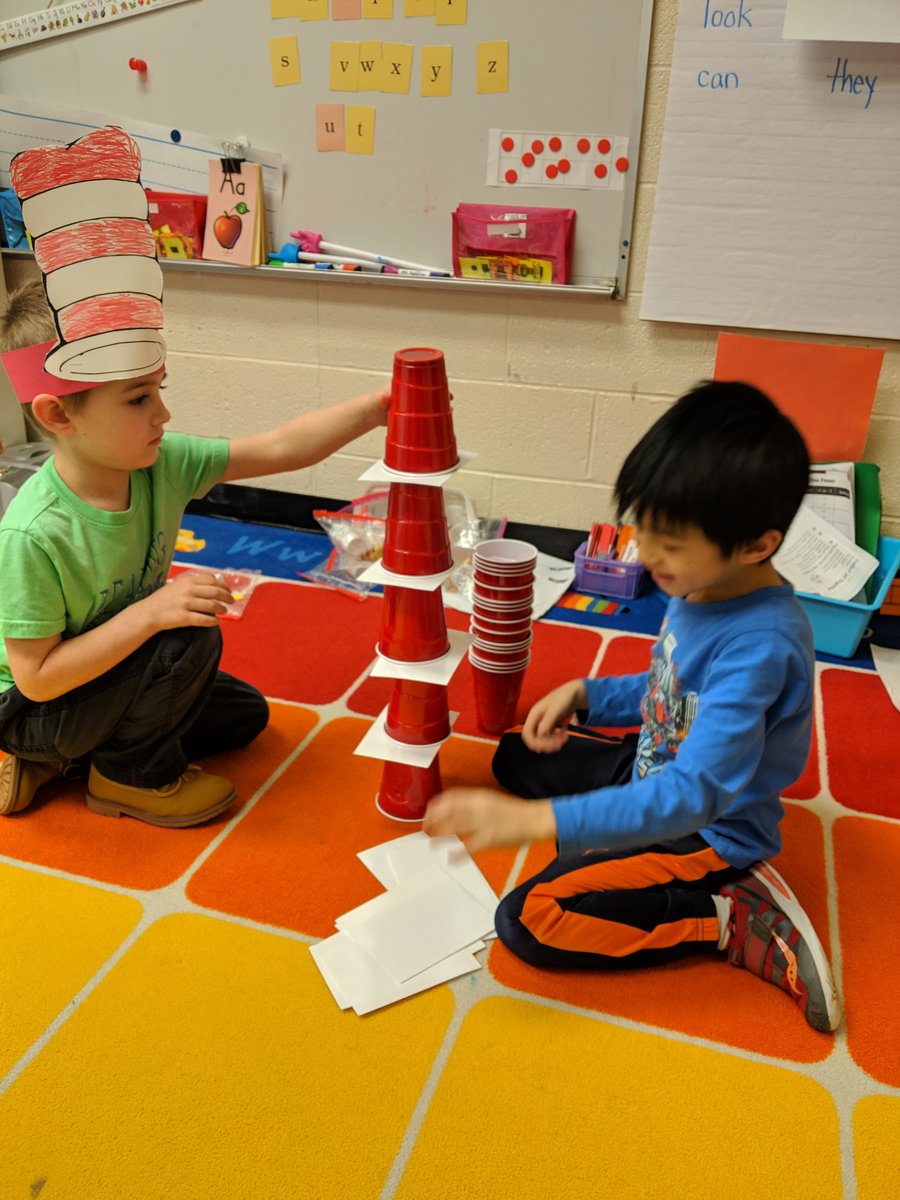 MissMcEleneyK's tweet photo. Can you stack the Cat's hat STEM challenge with cups and paper? How tall can you make the cat’s hat? @WoodcrestES
#ReadAcrossAmericaDay
#stemchallenge #cherryhillscience #WeAreCHPS https://t.co/SN956hFWdx