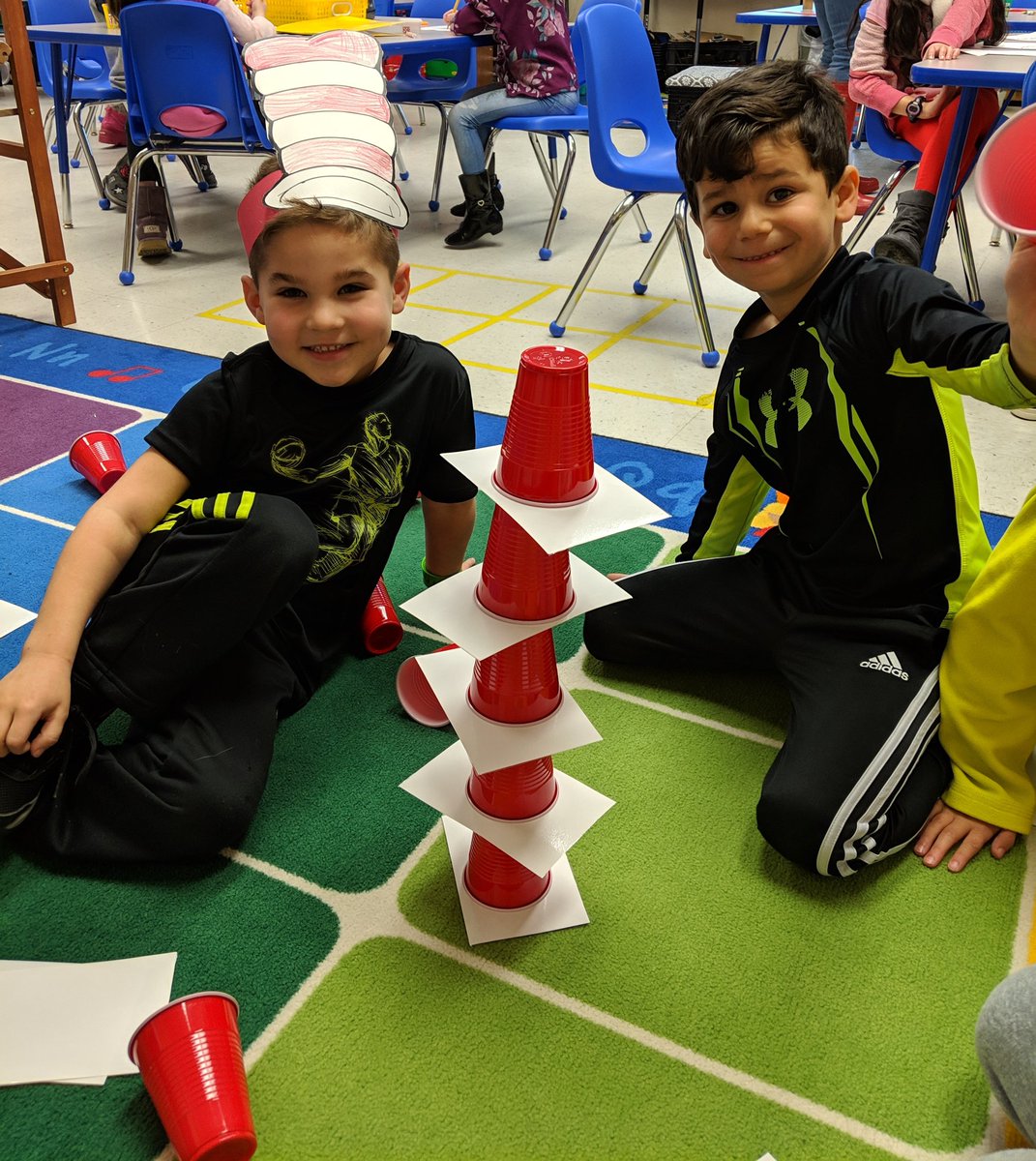 MissMcEleneyK's tweet photo. Can you stack the Cat's hat STEM challenge with cups and paper? How tall can you make the cat’s hat? @WoodcrestES
#ReadAcrossAmericaDay
#stemchallenge #cherryhillscience #WeAreCHPS https://t.co/SN956hFWdx