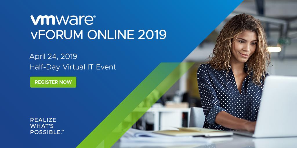 virtually_doug's tweet image. If you&apos;ve never attended @VMware&apos;s #vForumOnline before, this is the one to join! Hear @PGelsinger&apos;s keynote followed by technical breakout sessions, chats with experts, and Hands-On Labs. RSVP for April 24: bit.ly/2CBg7OE