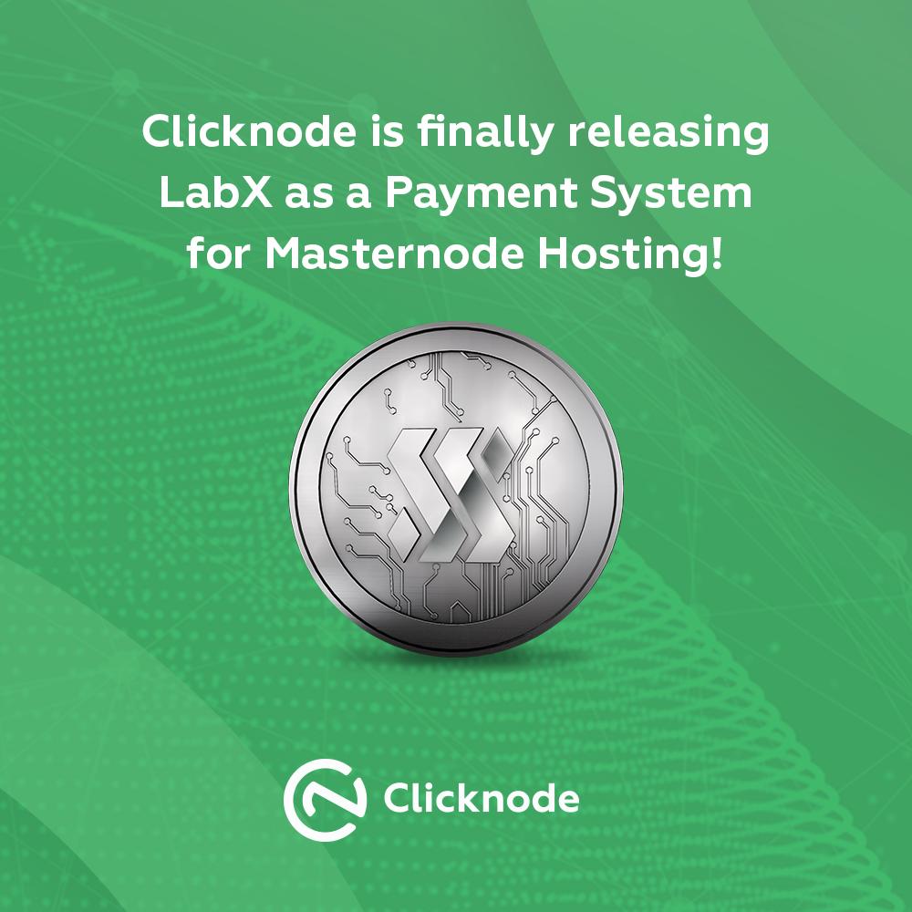 clicknode's tweet photo. it is done!
starting from today Clicknode finally releases $LabX as a payment solution for one-click masternode hosting with https://t.co/60NzKFso4K!

How to fund your Clicknode Account?: https://t.co/JKWNIcSfkM
#betterstakingtogether #passiveincome #cryptonews #masternodehosting https://t.co/MYNdk5rqPa